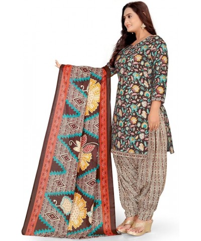 Indian Ready to Wear Patiyala Salwar Suit with Dupatta for Women & Girls Brown-2 $25.51 Suits